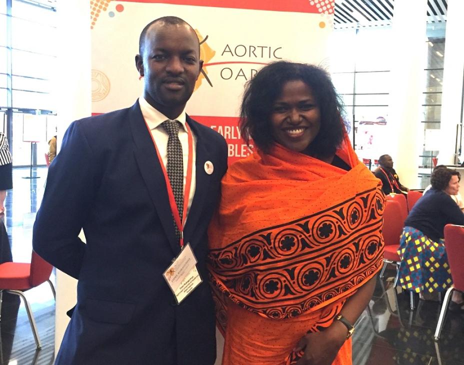 Dr. Fidel Rubagumya (left) standing next to his research mentor, Dr. Nazik Hammad