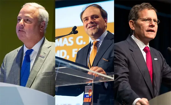 Dr. Burris, Dr. Roberts, and Dr. Hudis speaking at podiums during ASCO events