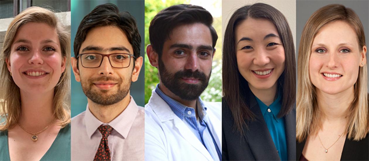 From left to right: Josephine Lopes Cardozo, MD; Abdul Rafeh Naqash, MD; Antonio Di Meglio, MD; Amy Yuan Wang, MD, MPH; Alanna Church, MD